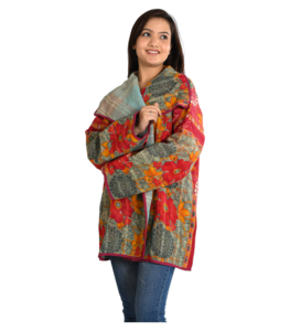 Chaqueta Corta de Algodón Hecha a Mano para Mujer, Estilo Bohemio Floral, Tejida y Reversible para Otoño e Invierno - Product Image 4