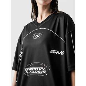 เสื้อบาสเก็ตบอล 69' ไซส์ XL ผ้าโพลีเอสเตอร์ พิมพ์ลายแบบ Sublimation แขนสั้น คอวี ผ้าริบ แห้งเร็ว ระบายอากาศได้ดี ไซส์พลัส สำหรับผู้ชาย - Product Image 3