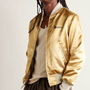 Veste d'hiver en satin sur mesure pour hommes avec col montant chaud Produit de gros chaud - Product Image 2