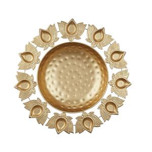 Gold Polished Metallic Lotus <b>Tealight</b> Candle <b>Holder</b> Elegant Home Decor Accent - Product Image 1