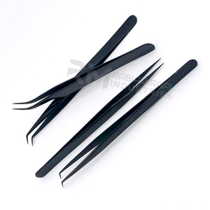 Pinzas para pestañas de acero inoxidable con etiqueta privada RMI, punta de fibra, instrumentos de belleza, herramienta de maquillaje, pinzas para pestañas con punta de fibra con logotipo personalizado - Product Image 2