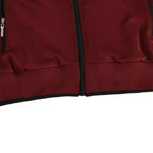 Survêtement de football pour adulte à manches longues fermeture éclair vers le haut 2 pièces ensemble couleur marron Football entraînement vêtements de sport survêtements respirants - Product Image 4