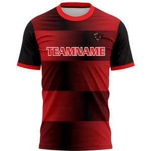 Ensemble de maillots de football personnalisés pour hommes, uniforme de football rouge et noir, kit d'équipe respirant, t-shirt de sport à séchage rapide, shorts, chaussettes, vêtements d'entraînement - Product Image 3