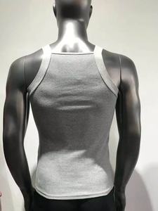 Camiseta sin mangas con cuello cuadrado para hombre, ropa de gimnasio para Fitness - Product Image 2