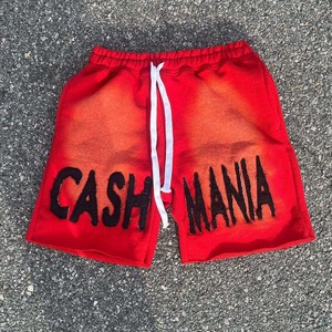 Short à sueur Streetwear pour hommes personnalisé soleil délavé coton éponge français Applique Patch broderie détresse Vintage lavage à l'acide court - Product Image 6