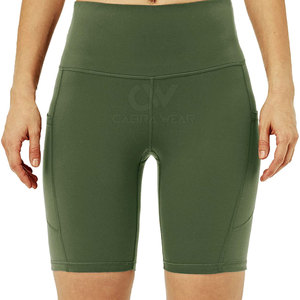 Cintura elástica sin costuras liso teñido 100% algodón Scrunch Booty Shorts transpirable perfecto para el verano de Pakistán - Product Image 1