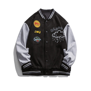 Veste de baseball varsity pour homme de haute qualité, personnalisable ODM OEM, avec broderie de logo personnalisé, col montant, style bomber NASCAR. - Product Image 1