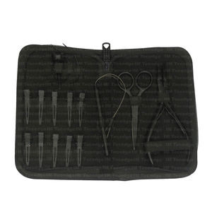 Kit d'outils d'extension de cheveux en acier inoxydable noir et argent de haute qualité pour le travail en salon de coiffure - Product Image 4