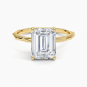 Personalizado 1ct Lab Grown Diamond Emerald Cut 14K Oro sólido Piedra Solitario Anillo Compromiso Joyería Anillo para uso ocasional - Product Image 1