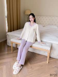 Best Choice Logotipo personalizado B726 Conjunto de ropa informal de maternidad Algodón suave Longitud larga Transpirable y no decolorado a granel - Product Image 6