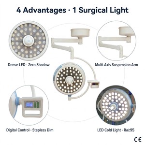 โคมไฟผ่าตัดแบบติดเพดาน CE LED ปราศจากเงา สำหรับห้องผ่าตัด พร้อมชิป Osram จากเยอรมนี - Product Image 4