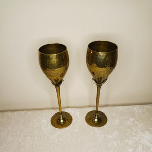 แก้วไวน์โลหะทองเหลืองสีเงินขัดเงาและสีทองหรูหราคุณภาพระดับพรีเมียมสำหรับบาร์อุปกรณ์เครื่องดื่ม - Product Image 3