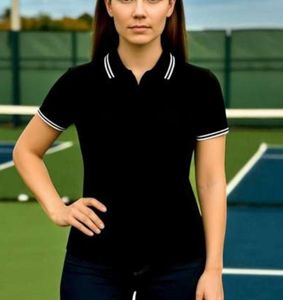 เสื้อโปโลผู้หญิง ผ้าฝ้ายพรีเมียม 100% สัมผัสนุ่ม ระบายอากาศดี แขนสั้น เหมาะสำหรับชุดยูนิฟอร์มออฟฟิศ สไตล์ลำลองหรูหรา - Product Image 4