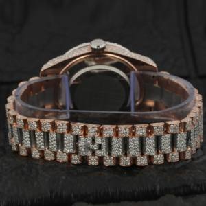 Montres à quartz mécaniques de luxe en acier inoxydable avec cadran pointeur Hip Hop pour hommes, mouvement ETA 2022 personnalisé - Product Image 4