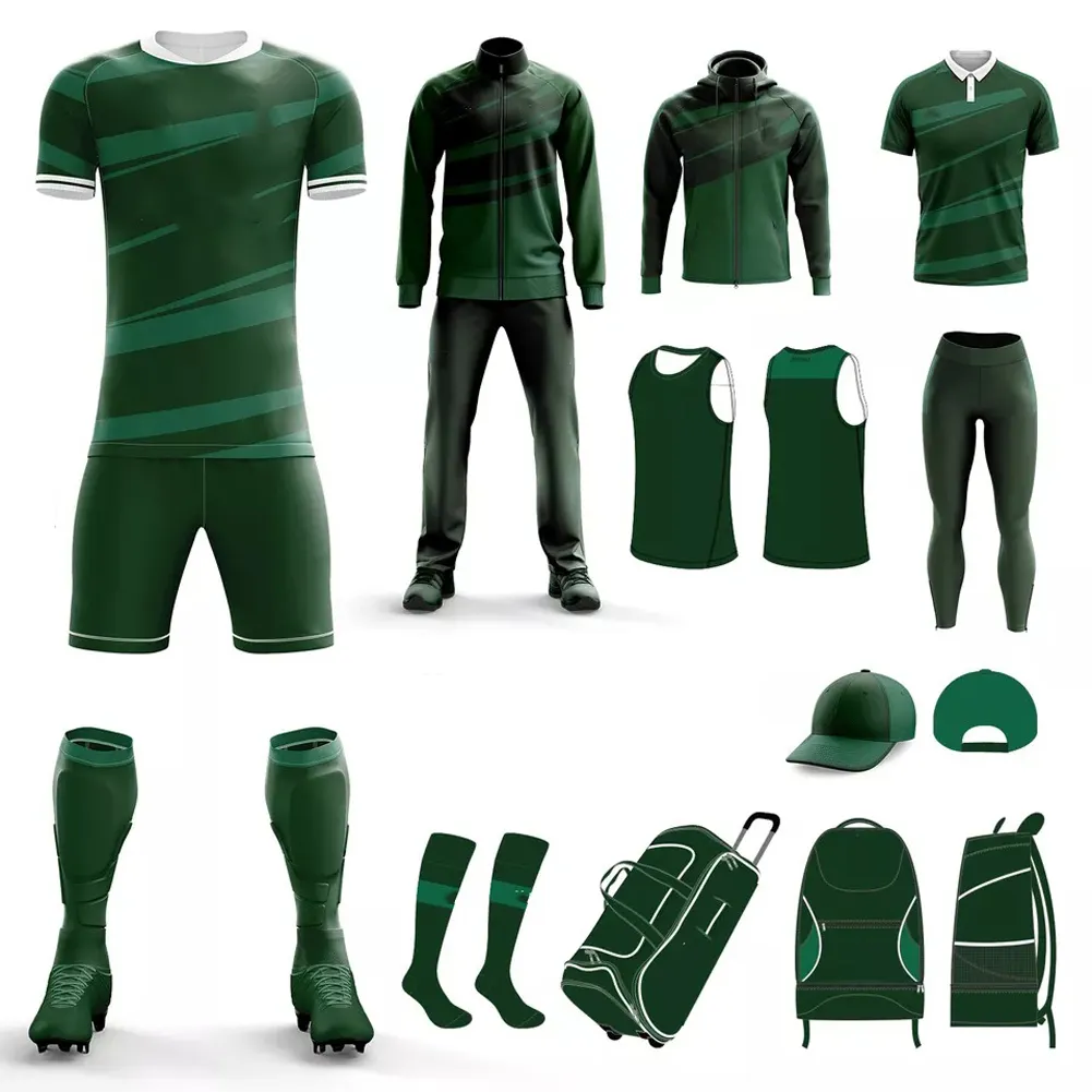 Custom Made Top Kwaliteit Redelijke Prijs Voetbal Kit Trending Fashion Custom Logo Beste Prijs Voetbal Kit