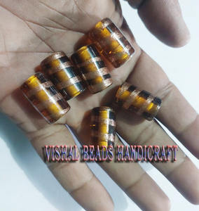 Perles de cristal de verre à chevron rayées fantaisie de 10mm fabriquées à la main noir bleu rouge vert-plusieurs couleurs pour la fabrication de bijoux et au chalumeau - Product Image 2