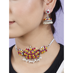 Collier ras du cou en zircon jaune pour soirée - Product Image 4