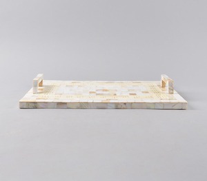 Bandeja de incrustaciones de hueso de forma Rectangular para manualidades, bandeja decorativa para el hogar para mesa de centro, patrón único, prueba de artesanía de hueso - Product Image 3