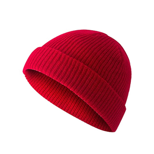Nouveau design doux laine épaisse Ski extérieur vente en gros Logo personnalisé couleur unie chapeau chaud épais tricot hiver Jacquard Beanie - Product Image 1