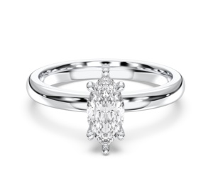 Bague de fiançailles pour femme 0.58 carat E-F/VVS-VS Moissanite Solitaire en or massif style marquise et forme - Product Image 5
