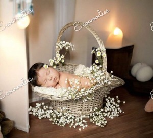 Vintage Wood Newborn <b>Weaving</b> <b>Basket</b> Creative Baby Bed Photography Container for Modeling and Props for Bedroom Photoshoots - Product Image 4
