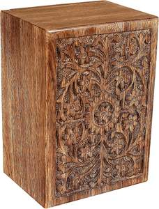 Funeral Cremation <b>Urn</b> <b>Ashes</b> with Beautiful Handmade Carving in Centre- Large Natural,<b>Urns</b> <b>for</b> Human <b>Ashes</b> Adult Wooden,Wooden Ur - Product Image 4
