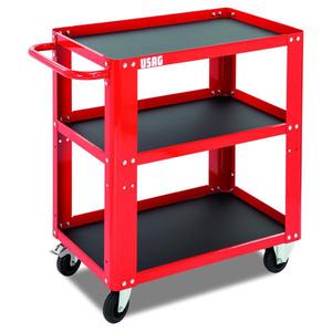 Usag Multipurpose 3-<b>Shelf</b> <b>Plastic</b> Trolley for Logistics & Warehouse Use - Product Image 1