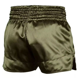 Shorts de boxe personnalisés de haute qualité, sportifs, imperméables, écologiques, en tissu tricoté avec cordon de serrage, pour hommes, adultes et jeunes. - Product Image 4
