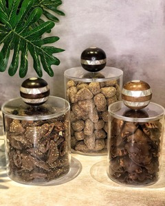 Boîte de rangement en acrylique luxueuse, boîte cadeau, couvercle en bois artisanal, décoration de mariage arabe, décoration de la maison, affichage, capacité de 150 ml, ronde - Product Image 6