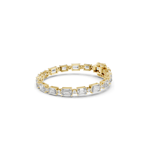 11.34 CT Lab Diamond Tennis Bracelet <b>Emerald</b> & Brilliant Cut 18KT 14KT 10KT Gold Rose Yellow White Women's Classic Wedding - Product Image 5