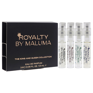 Set regalo di profumo Unisex Royalty by Maluma the King Queen Collection-4 pz Set 0.05oz Onyx EDP Spray per lui 0.05oz granato per lei - Product Image 2