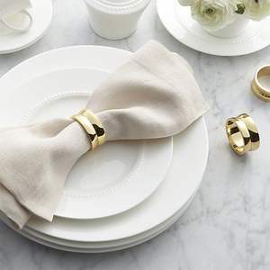 Servilletero de metal con textura martillada de diseñador para mesa de cena elegante rústica boda fiesta banquete restaurante Hotel catering - Product Image 1