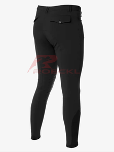 Venta al por mayor de pantalones de montar los hombres de alta calidad duradera de algodón elástico con paneles de rodillas ajuste flexible cintura segura ecuestre - Product Image 4