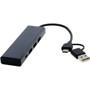 Hub USB Rise in alluminio riciclato, gadget ecologici - Product Image 3