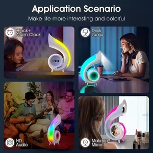 2024 Meilleure vente Magic Mirror Creative Party Speaker haut-parleurs sans fil avec lumières colorées réveil affichage lyrique - Product Image 4