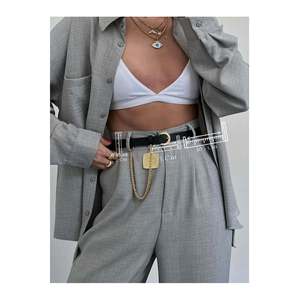 King <b>Chain</b> Medallion Detail Women's <b>Trouser</b> Belt, Jacket Belt, Dress Belt, Shirt Belt - BLACK - Product Image 1