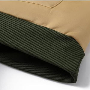 เสื้อสวมหัวแบบลำลองของผู้ชายเสื้อกันหนาวมีฮู้ดผ้าฟลีซเนื้อนุ่มสีทึบแขนยาวพร้อมกระเป๋าแบบ Kange - Product Image 4