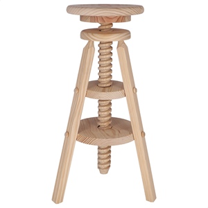 WELL HOME Tabouret pivotant en bois non verni 29x29x90 cm Tabouret de bar - Product Image 1