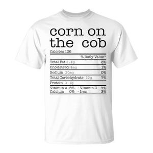 Camiseta con información nutricional de Corn On The Cob, unisex, para adultos, manga corta, cuello redondo, impresión digital, reuniones familiares, fiesta - Product Image 1