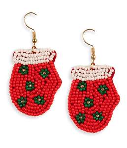 Jour de Noël à la main perlé broderie Rudolph renne boucle d'oreille Unique fantaisie nouveau Design et haut à la mode dernière d'Inde - Product Image 2