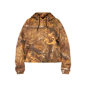 Sweat-shirt à capuche personnalisé en éponge française imprimée en 3D Camouflage Jungle motif feuille d'érable et branche pour hommes - Product Image 1