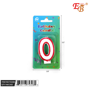 Vela de cumpleaños hecha a mano de 5,5 \ "NO.0 144 uds/Cs patrón de palo de feliz cumpleaños cera para decoración del hogar para fiestas Pascua Año Nuevo - Product Image 1