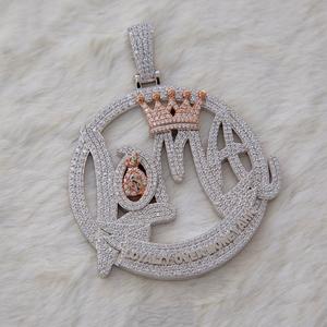 Pendentif lettre Moissanite personnalisé Pendentif 3D Version réduite - Product Image 1