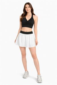 Conjunto Deportivo Casual: Top Deportivo sin Tirantes con Cuello en V y Shorts de Cintura Alta de Secado Rápido sin Costuras - Product Image 3