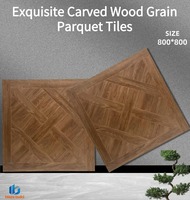 Bestseller 800x800mm Matte Holz-Mosaik Porzellanfliesen für Wohnzimmer Esszimmer Schlafzimmer Villa Carreaux De Sol 80x80
