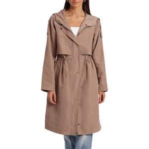 Femmes hiver surdimensionné simple boutonnage cordon taille veste à glissière résistant à l'eau Trench manteau respirant capuche cachemire Plus - Product Image 1