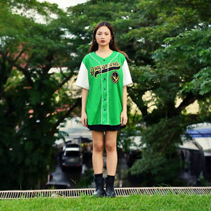 Maillot de baseball pour homme inspiré de l'anime, vert, à boutons, manches blanches, couleur personnalisable, design antibactérien, séchage rapide, anti-humidité - Product Image 3