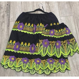 Hawaii Wear bordir diproduksi oleh Pakistan harga rendah kualitas tinggi katun wanita kasual Polynesian rok bordir wanita.