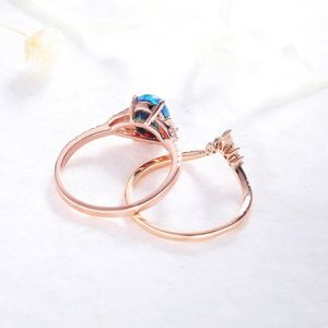 Anillo de bodas de oro auténtico, piedras preciosas de ópalo etíope negro, nuevo diseño de lujo, anillos de joyería fina de oro macizo con anillo de diamantes reales - Product Image 4