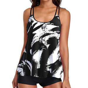 Traje de baño de una pieza personalizado para mujer Traje de baño adelgazante con espalda entrecruzada con control de barriga Ropa de playa atlética de verano - Product Image 4